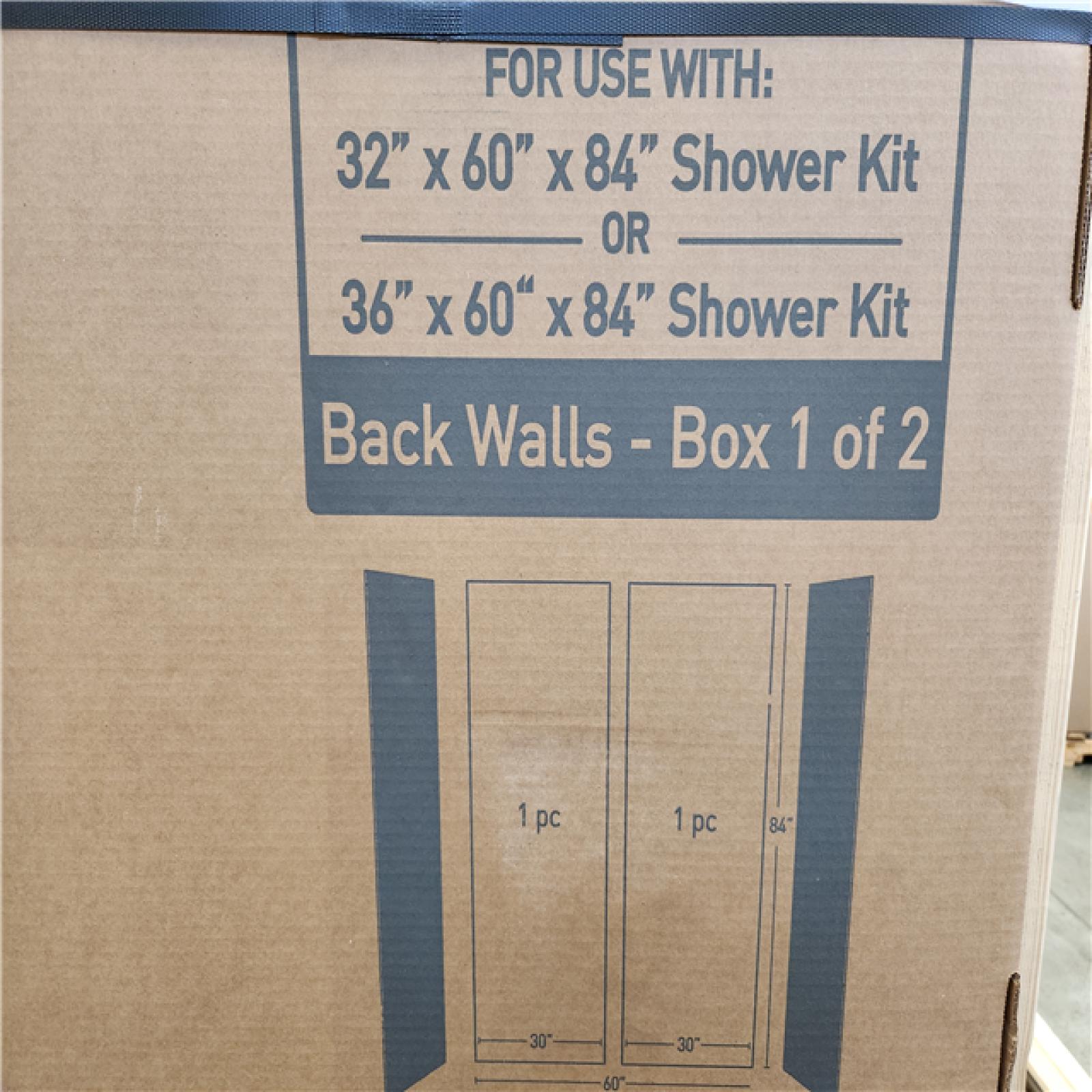 Phoenix Location NEW CASTICO Carrara 32 in. x 60 in. x 84 in. Solid Composite Stone Alcove Shower Kit with Walls