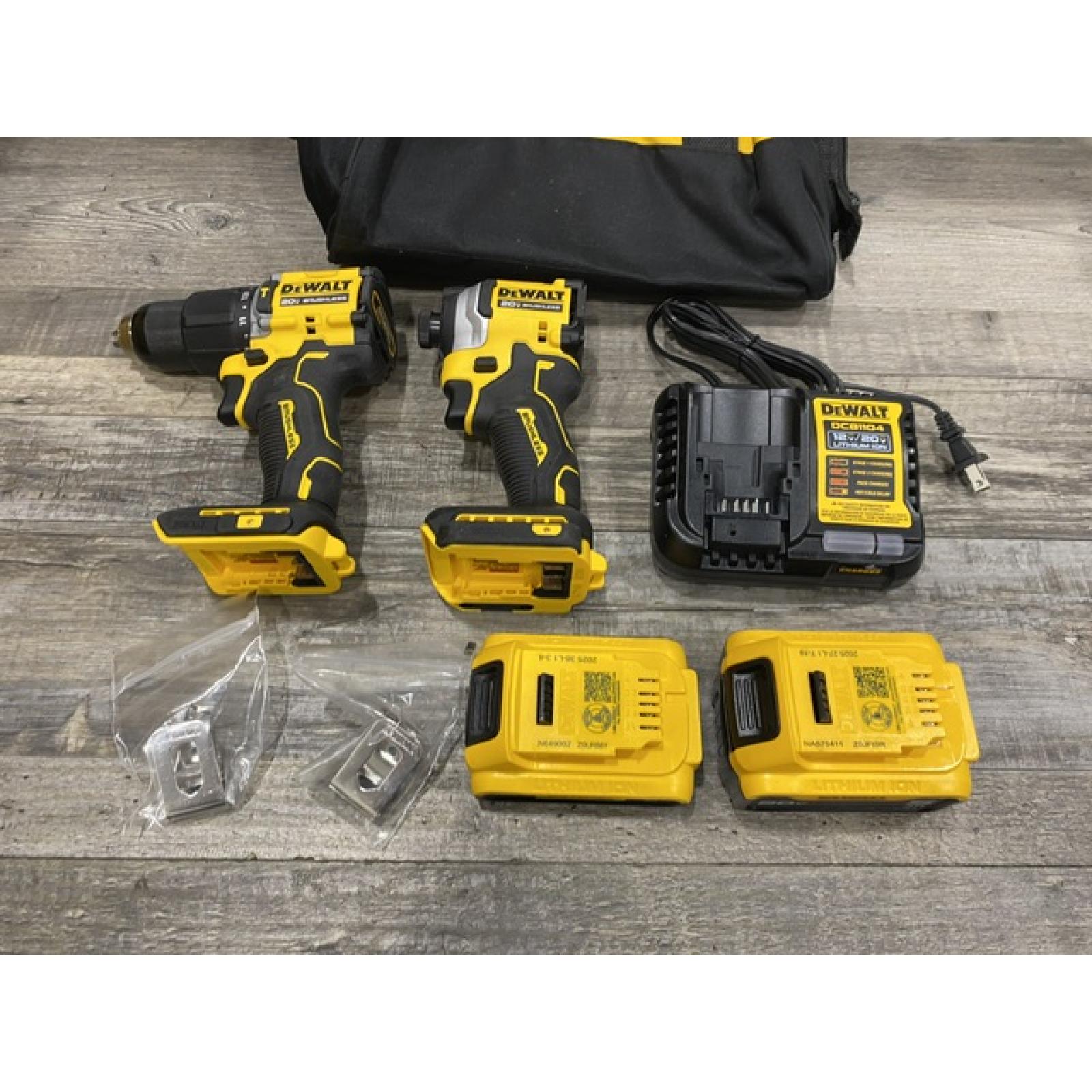 AS-IS DEWALT ATOMIC 20V MAX Lithium-Ion Cordless 2-Tool Combo Kit