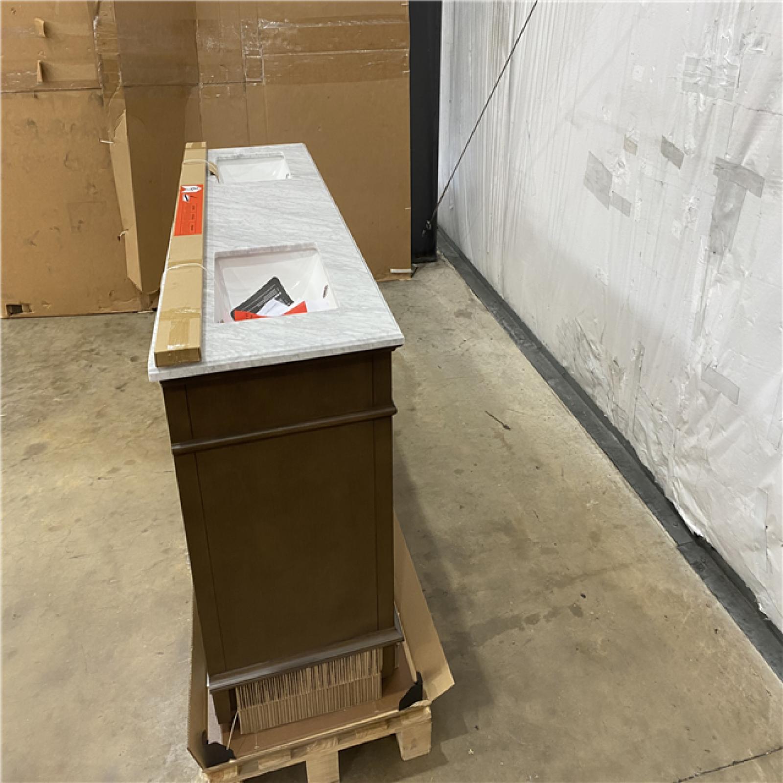 Houston Location - AS-IS home improvement pallet MARBLE TOP SINK 72X34X22