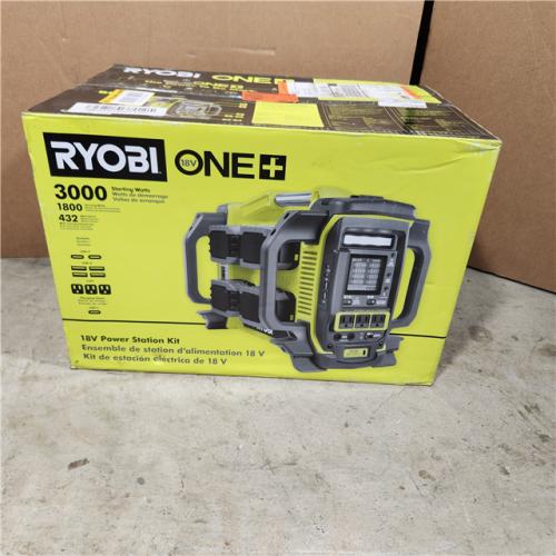 Houston location- AS-IS RYOBI ONE+ 1800-Watt Power Station Battery Inverter Push Button Battery Generator/8-Port Charger with (4) 6.0 Ah Batteries