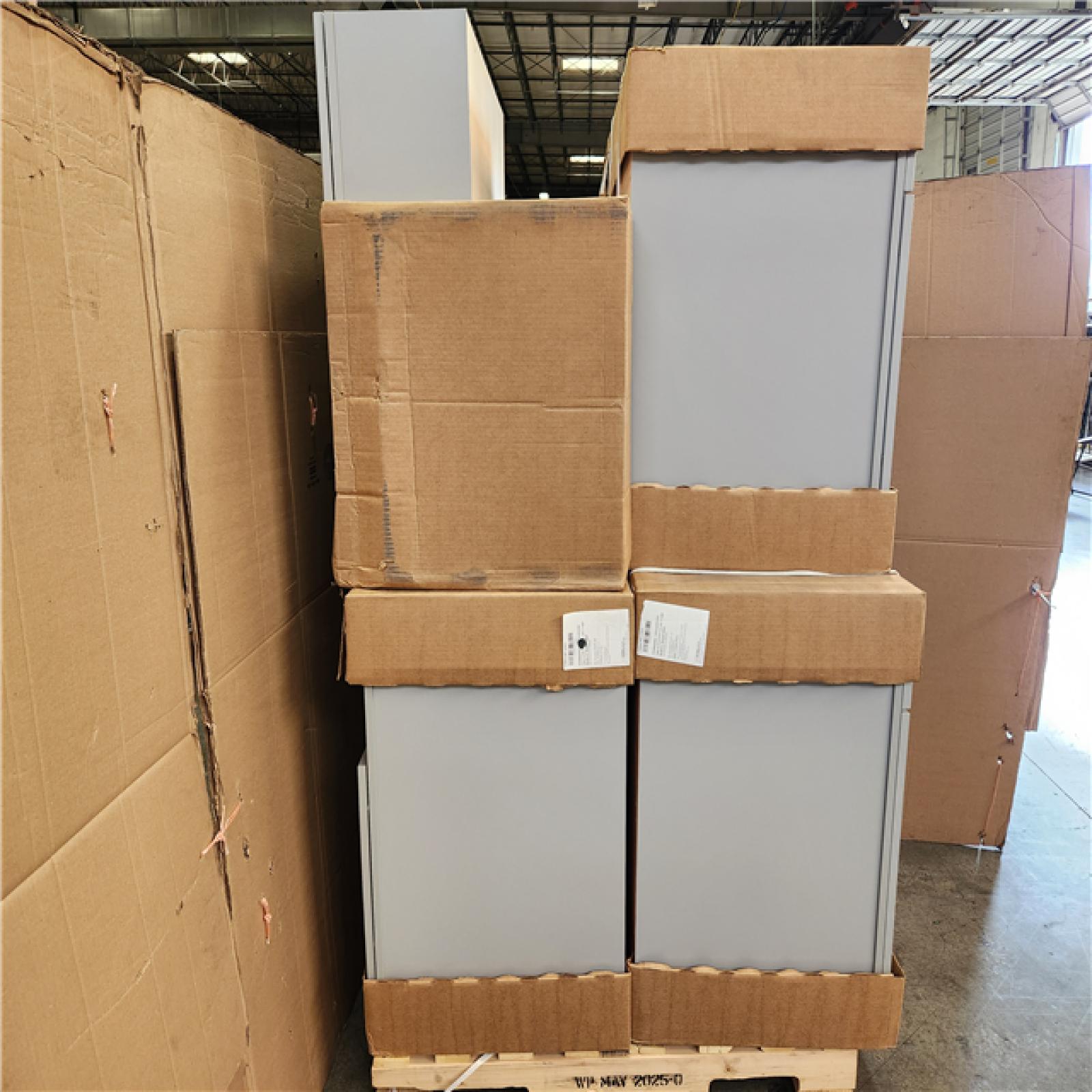Phoenix AS-IS Hampton Bay Shaker Assembled Cabinet in Dove Gray Pallet (5-Cabinets)