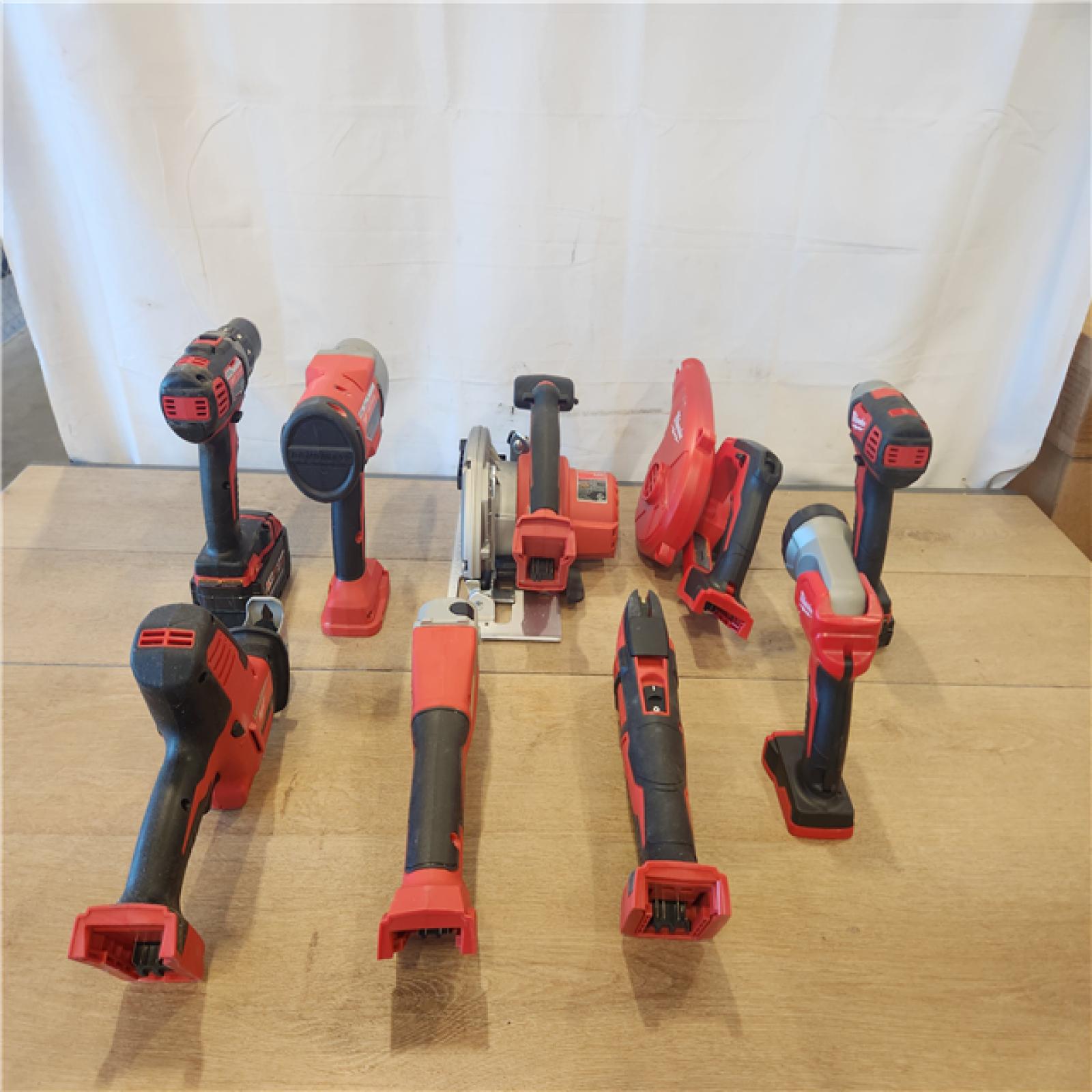 AS-IS- Milwaukee M18 18-Volt Lithium-Ion Cordless 9-Tool Combo Kit with 2-Batteries  Charger and Tool Bag