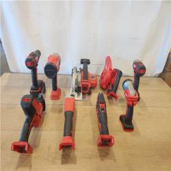 AS-IS- Milwaukee M18 18-Volt Lithium-Ion Cordless 9-Tool Combo Kit with 2-Batteries  Charger and Tool Bag