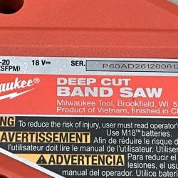 AS-IS Milwaukee FUEL 18V Lithium-Ion Brushless Cordless Deep Cut Band Saw (Tool-Only)