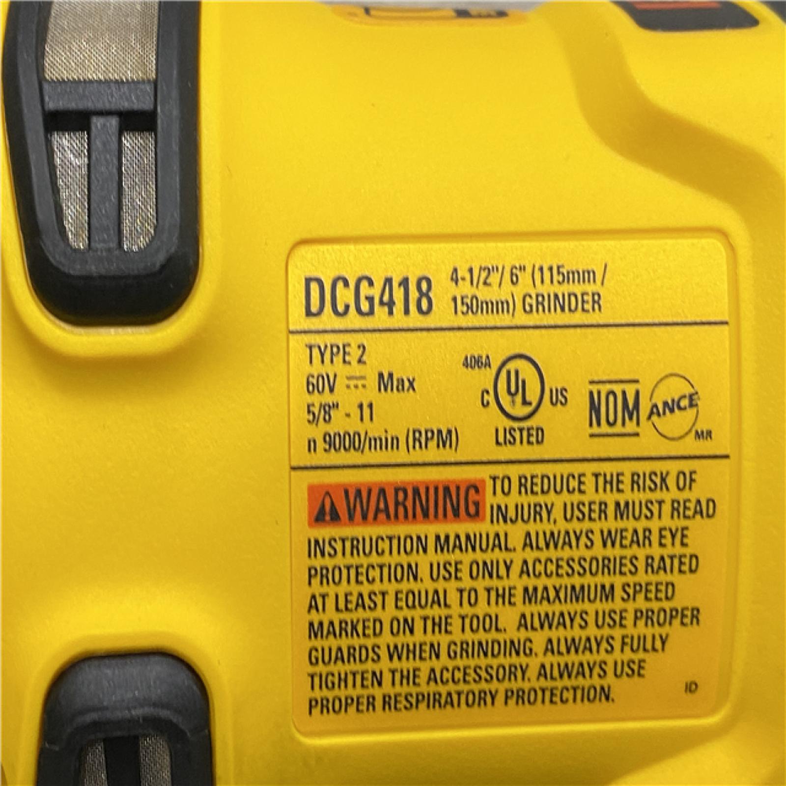 AS-IS DEWALT 60V MAX Cordless Brushless 4.5 in. to 6 in. Small Angle Grinder with Kickback Brake (Tool Only)