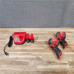HOUSTON LOCATION - AS-IS MILWAUKEE 2 TOOL COMBO KIT W/ (2) BATTERY & CHARGER