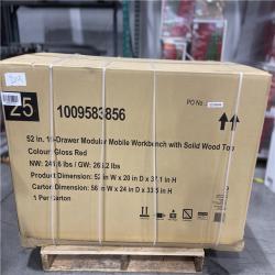 DALLAS LOCATION- Husky Modular Tool Storage 52 in. W x 20 in. D Standard Duty Red Mobile Workbench Cabinet