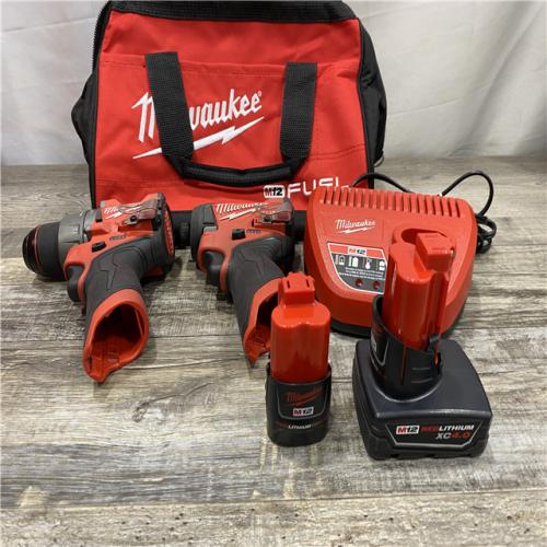 AS-IS Milwaukee FUEL 12-Volt Lithium-Ion Brushless Cordless Hammer Drill and Impact Driver Combo Kit