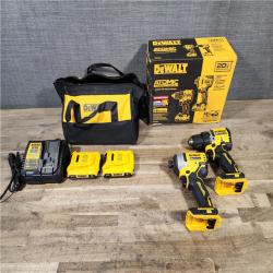 HOUSTON LOCATION - AS-IS Dewalt DCK225D2 20V MAX ATOMIC Brushless Compact Lithium-Ion 1/2 in. Cordless Drill Driver and 1/4 in. Impact Driver Combo Kit with 2 Batteries 2 Ah