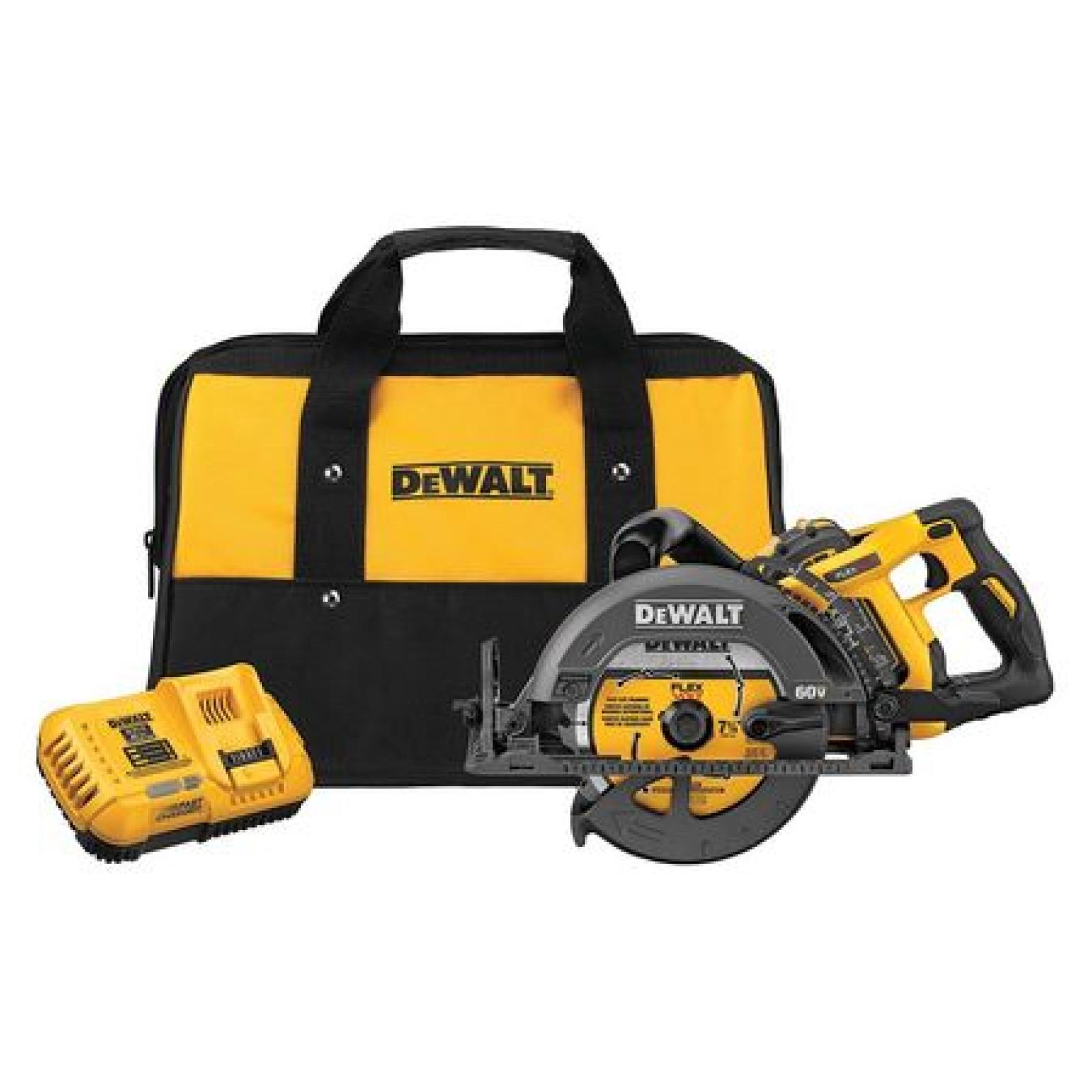 NEW! - DEWALT 60V FLEXVOLT MAX Lithium-Ion 7-1/4 Brushless Cordless Wormdrive Style Circular Saw Kit 9.0 Ah