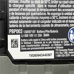 AS-IS RYOBI ONE+ 18V Lithium-Ion Starter Battery  and Charger Kit