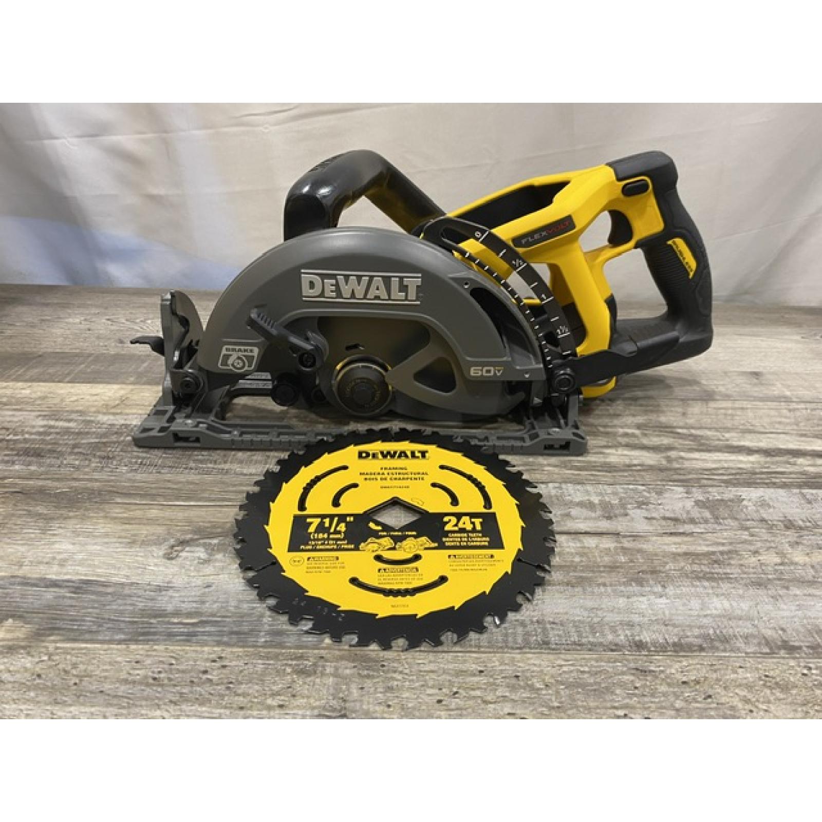 AS-IS DEWALT FLEXVOLT 60V MAX Cordless Brushless 7-1/4 in. Wormdrive Style Circular Saw (Tool Only)