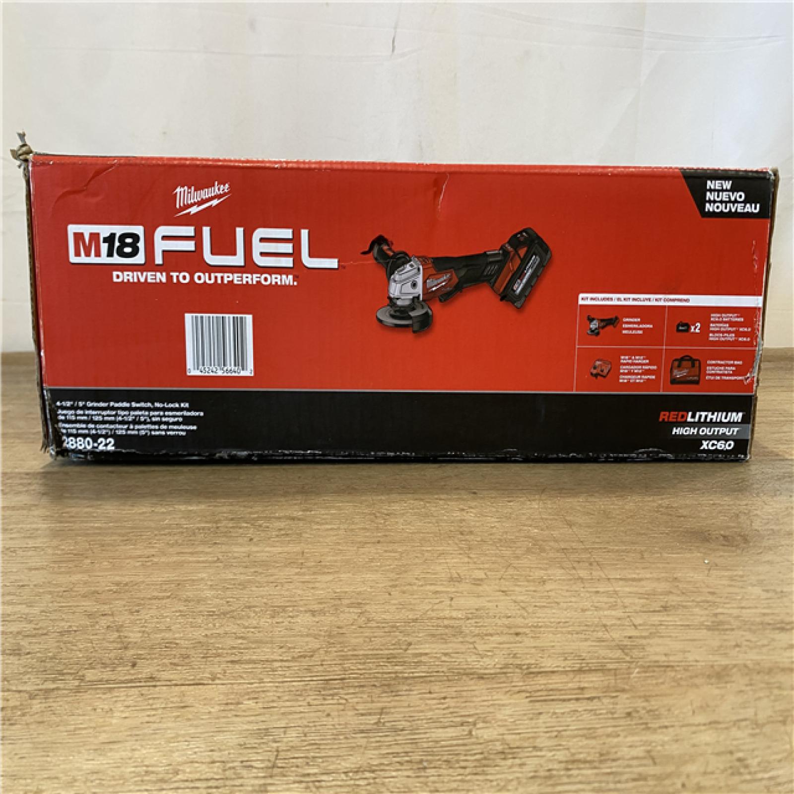 NEW! Milwaukee 2880-22 M18 4.5  - 5  Cordless No-Lock Grinder Paddle Switch Kit