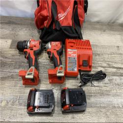 AS-IS Milwaukee 18V Lithium-Ion Brushless Cordless Compact Drill/Impact Combo Kit