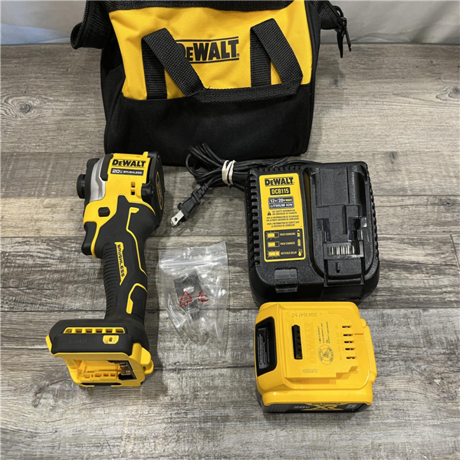 AS-IS DEWALT ATOMIC 20V MAX Lithium-Ion Cordless 1/4 in. Brushless Impact Driver Kit