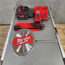 HOUSTON LOCATION - AS-IS Milwaukee M18 FUEL ONE-KEY 18- Volt Lithium-Ion Brushless Cordless 8-1/4 in. Table Saw Kit W/(1) 12.0Ah Battery & Rapid Charger
