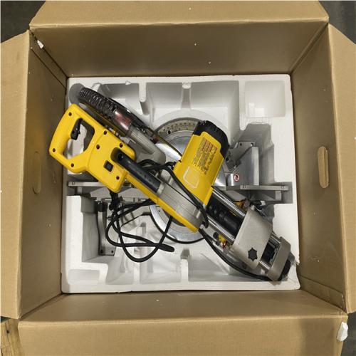 As-Is- DEWALT 15 Amp Corded 12 in. Double Bevel Sliding Compound Miter Saw