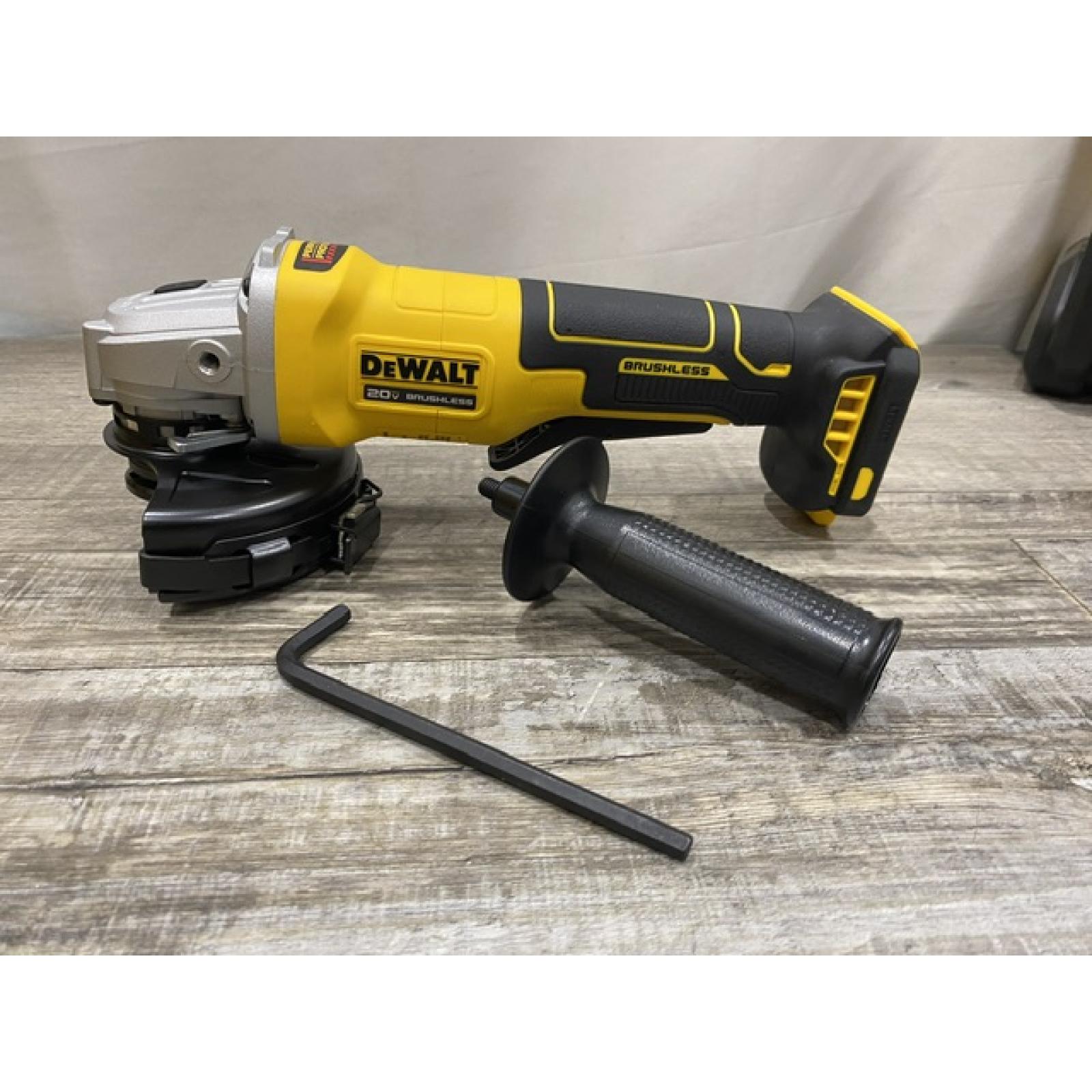 AS-IS DEWALT 20V MAX Cordless Brushless 4-1/2 in. Angle Grinder with Paddle Switch (Tool Only)