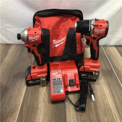 AS-IS Milwaukee 18-Volt Lithium-Ion Brushless Cordless Compact Hammer Drill/Impact Combo Kit