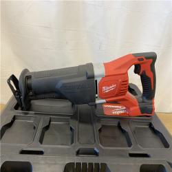 AS-IS MILWAUKEE M18 FUEL18V Lithium-Ion Brushless Cordless SAWZALL Reciprocating Saw with PACKOUT Tool-Box  (1) 5.0 Battery  and Charger