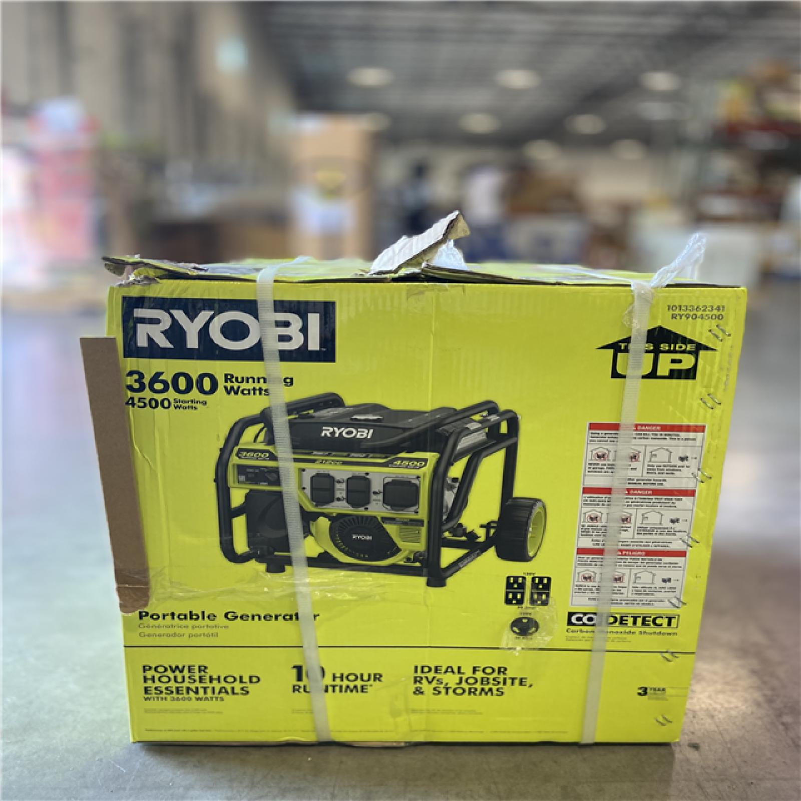 DALLAS LOCATION - RYOBI 3600-Watt Recoil Start Gasoline Powered Portable Generator with CO Shutdown Sensor