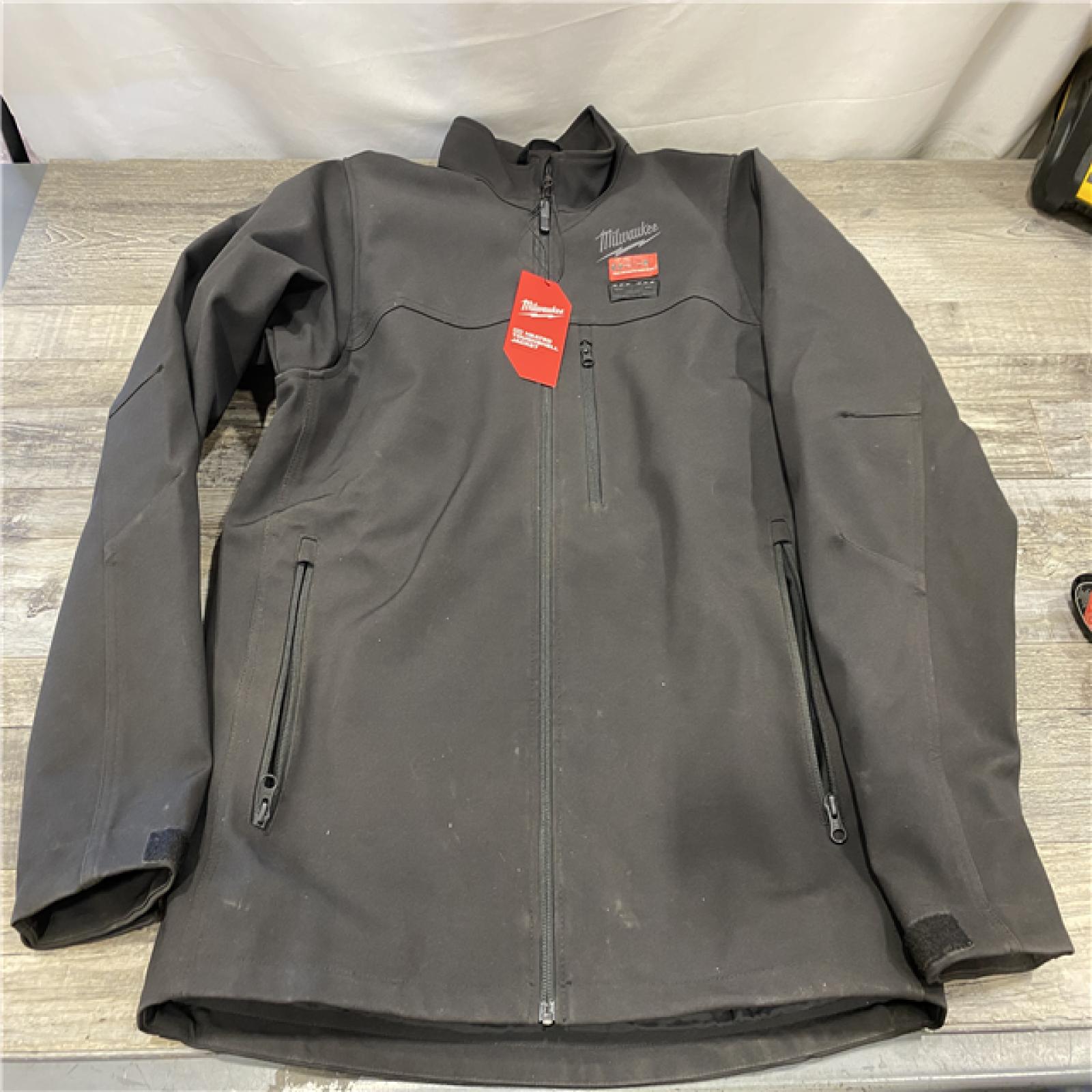 AS-IS Milwaukee Men's Medium 12-Volt Lithium-Ion Cordless Tough Shell Black Heated Jacket Kit