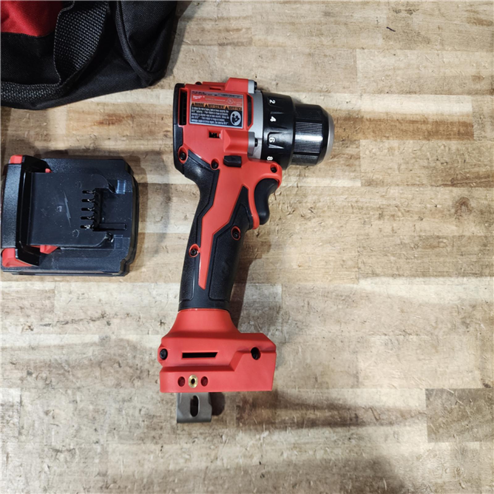 HOUSTON LOCATION - AS - IS Milwaukee 18V Lithium-Ion Brushless Cordless 1/2 in. Compact Drill/Driver with kit