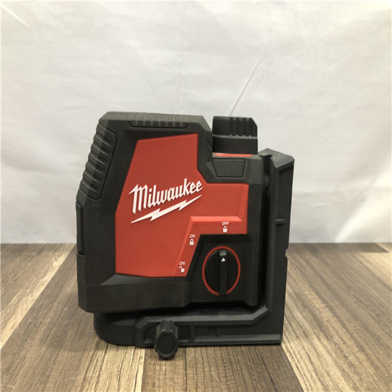 AS-IS Milwaukee Green 100 ft. Cross Line and Plumb Points Rechargeable Laser Level with