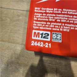 NEW- Milwaukee 12V Lithium-ion Cordless 20 oz. Aluminum Barrel Adhesive and Caulk Gun Kit