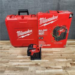 HOUSTON LOCATION - AS-IS (APPEARS LIKE NEW) Milwaukee 3624-20 12V M12 Lithium-Ion Cordless USB Rechargeable Green Beam Cross Line & 4-Points Laser