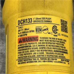 AS-IS DEWALT 20V MAX Cordless Brushless 1 in. SDS Plus D-Handle Concrete and Masonry Rotary Hammer (Tool Only)