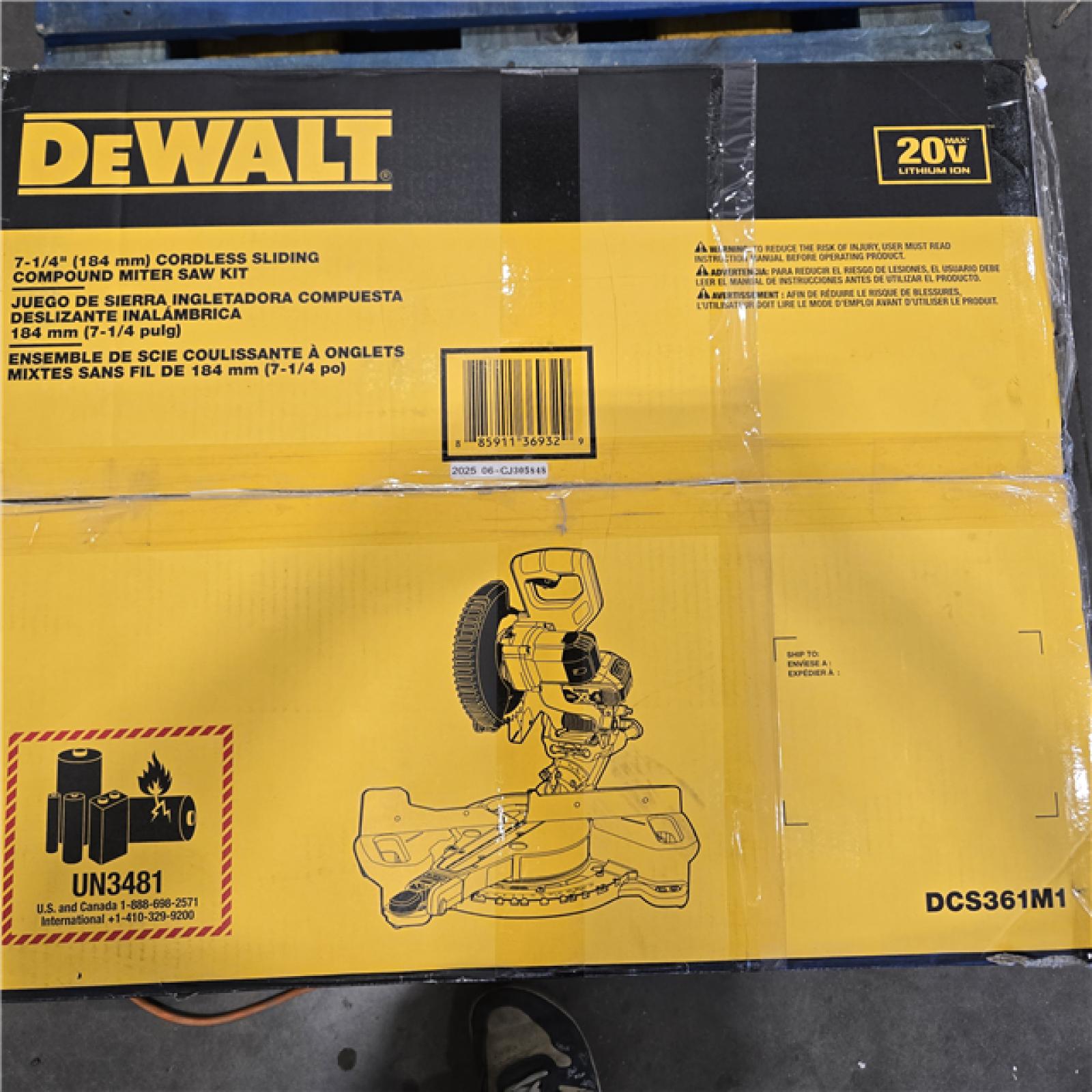 AS-IS  20V MAX Cordless 7-1/4 in. Sliding Miter Saw with (1) 20V Battery 4.0Ah