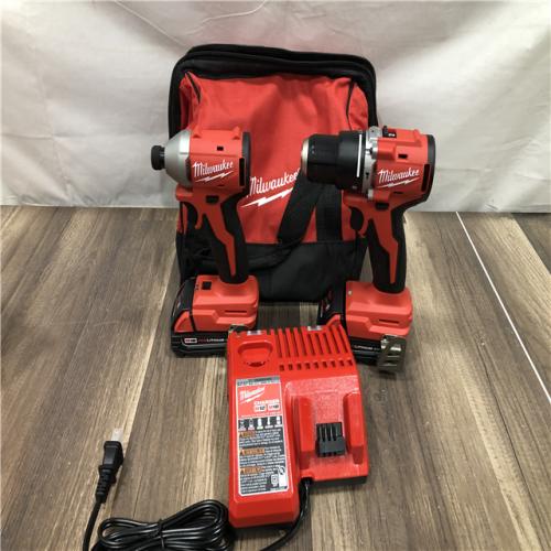 AS-IS Milwaukee 18-Volt Lithium-Ion Brushless Cordless Compact Hammer Drill/Impact Combo Kit