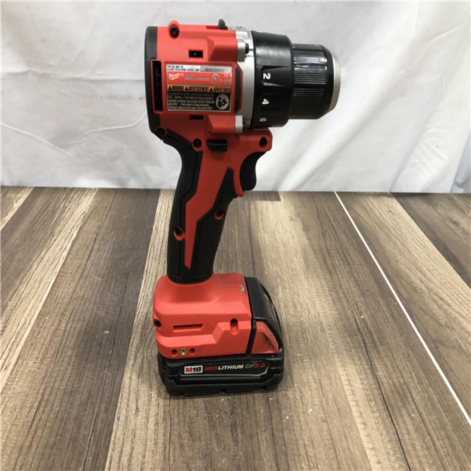AS-IS Milwaukee 18V Lithium-Ion Brushless Cordless 1/2 in. Compact Drill/Driver with kit
