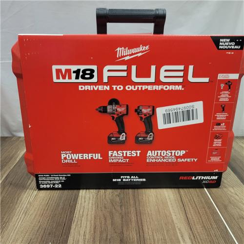AS-IS Milwaukee M18 FUEL 18V Lithium-Ion Brushless Cordless Hammer Drill and Impact Driver Combo Kit (2-Tool) with 2 Batteries
