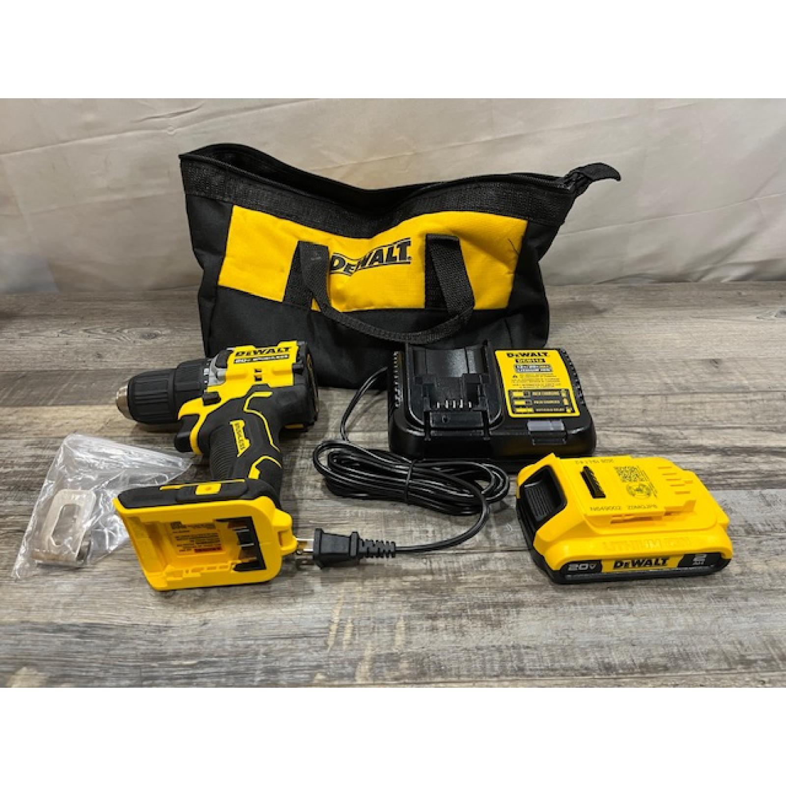 AS-IS DEWALT Atomic 20V Lithium-Ion Cordless Compact 1/2 in. Drill/Driver Kit