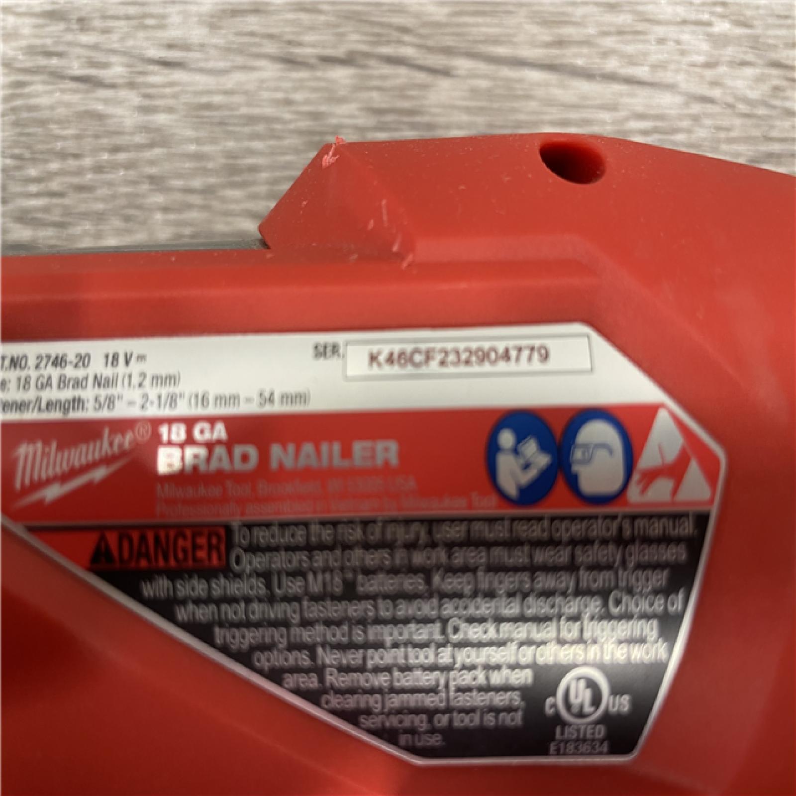 AS-IS Milwaukee FUEL 18-Volt Lithium-Ion Brushless Cordless Gen II 18-Gauge Brad Nailer (Tool-Only)
