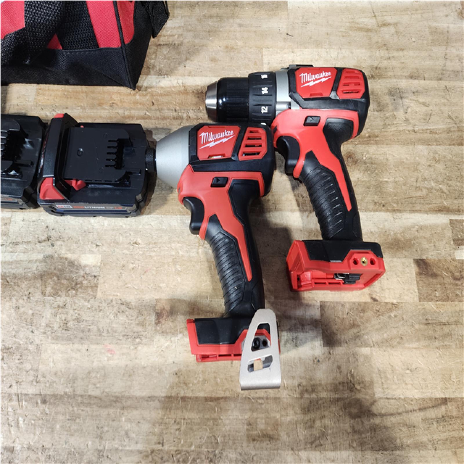 HOUSTON LOCATION - AS - IS Milwaukee 18V Lithium-Ion Cordless Drill Driver/Impact Driver Combo Kit