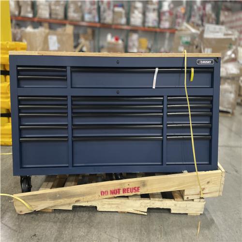 DALLAS LOCATION- AS-IS HUSKY 72 in. W x 24 in. D Heavy Duty 18-Drawer Adjustable Height Mobile Workbench (MATTE BLUE/WOODTOP)