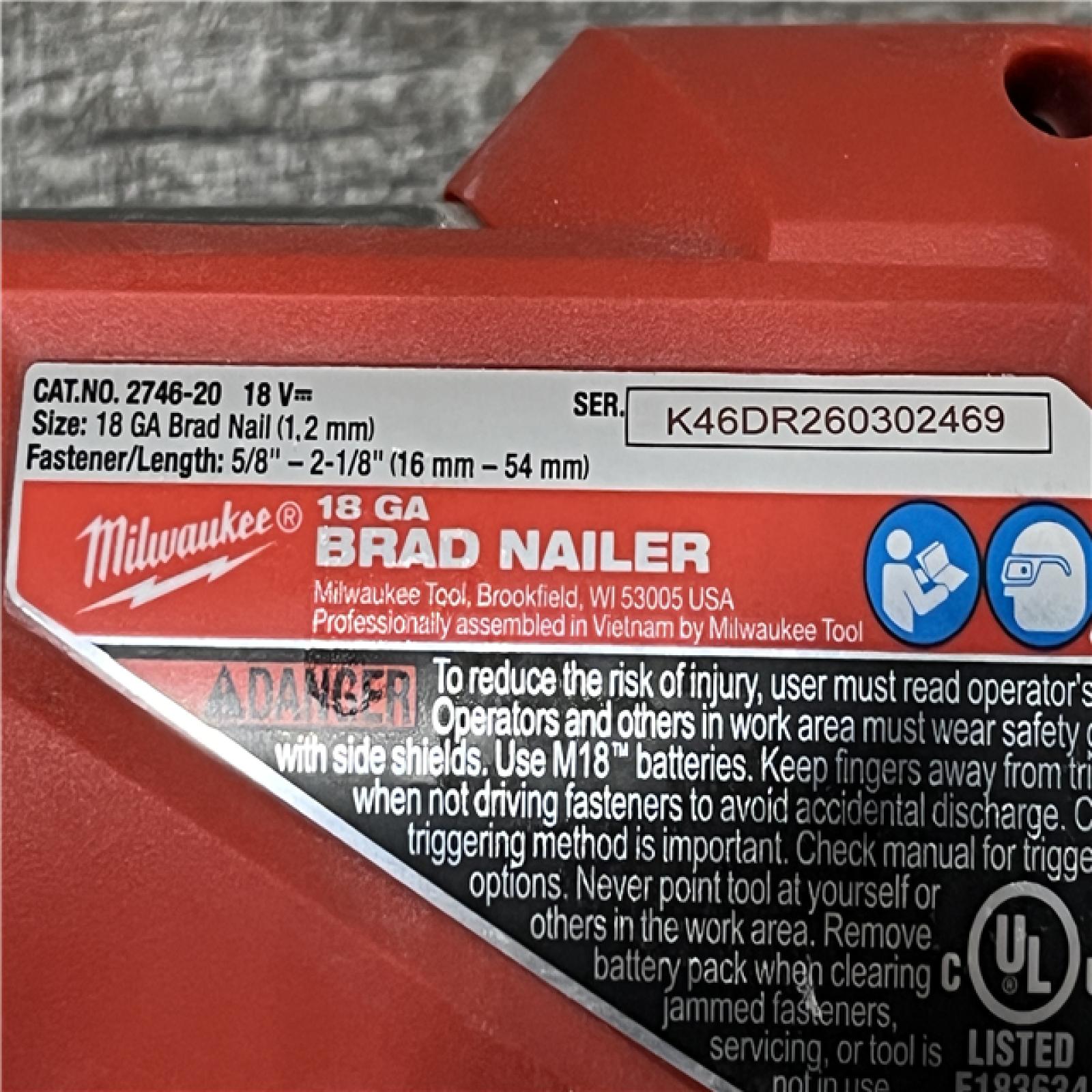 AS-IS Milwaukee FUEL 18-Volt Lithium-Ion Brushless Cordless Gen II 18-Gauge Brad Nailer (Tool-Only)