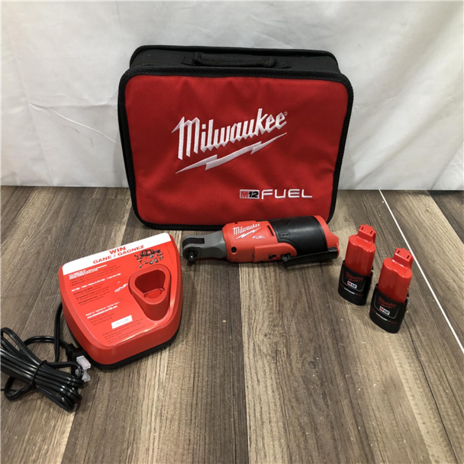 AS-IS Milwaukee FUEL 12V Lithium-Ion Brushless Cordless High Speed 3/8 in. Ratchet Kit