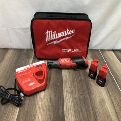 AS-IS Milwaukee FUEL 12V Lithium-Ion Brushless Cordless High Speed 3/8 in. Ratchet Kit