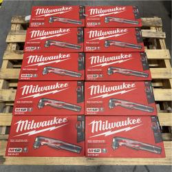 NEW! - MILWAUKEE M12 12V Lithium-Ion 3/8 in. Cordless Right Angle Drill Lithium-Ion Starter Kit - (10 UNITS)
