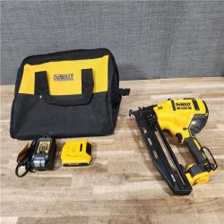 HOUSTON LOCATION - AS-IS DEWALT 20V MAX XR 16-Gauge Electric Cordless Angled Finishing Nailer Kit