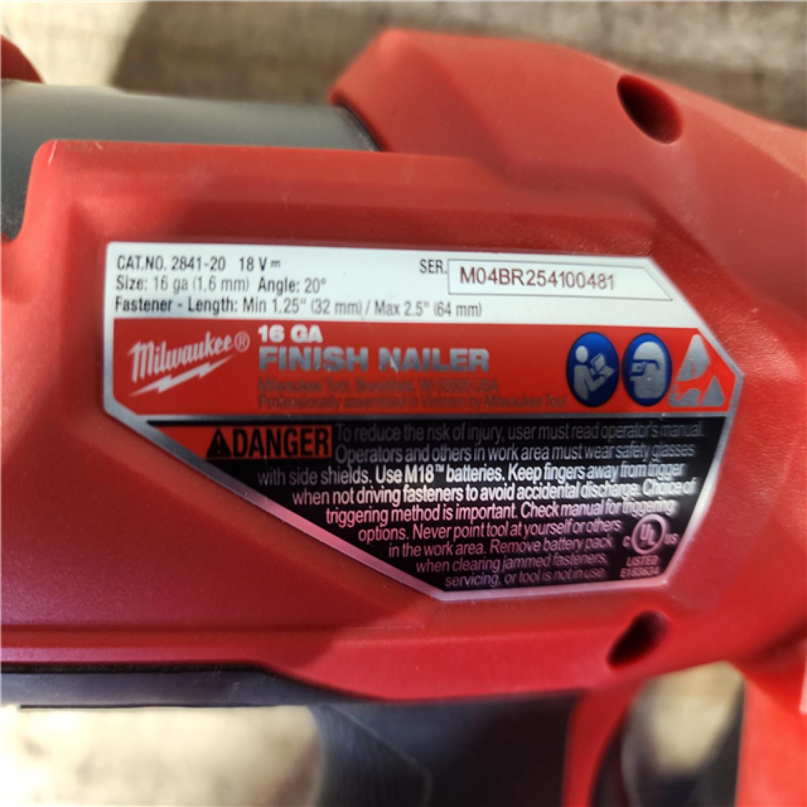 HOUSTON LOCATION - AS-IS Milwaukee  FUEL 18-Volt Lithium-Ion Brushless Cordless Gen II 16-Gauge Angled Finish Nailer (Tool-Only)