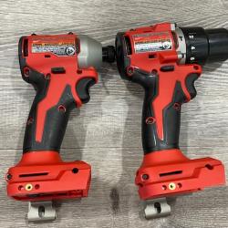 AS-IS Milwaukee 18-Volt Lithium-Ion Brushless Cordless Compact Hammer Drill/Impact Combo Kit