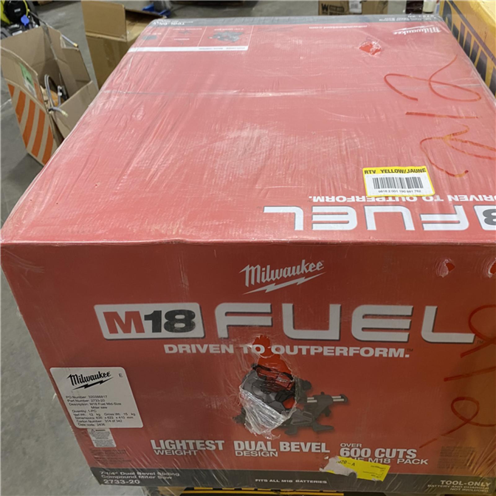 NEW- Milwaukee M18 FUEL 7-1/4 in. Cordless Brushless Dual-Bevel Sliding Compound Miter Saw Tool Only