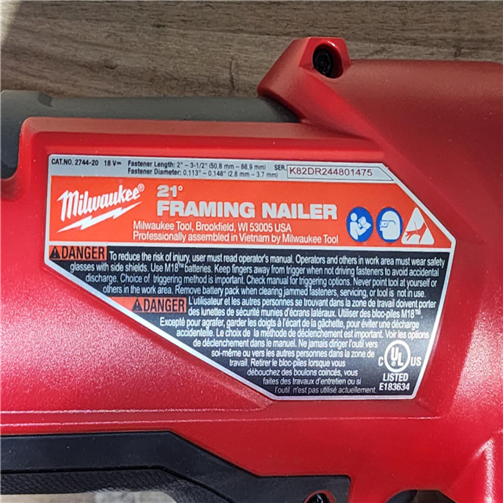 HOUSTON LOCATION - AS-IS Milwaukee FUEL 3-1/2 in. 18-Volt 21-Degree Lithium-Ion Brushless Cordless Framing Nailer (Tool-Only)
