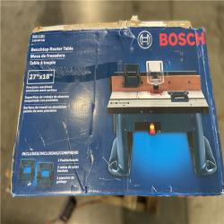 AS-IS - Bosch 27 in. x 18 in. Aluminum Top Benchtop Router Table with 2-1/2 in.