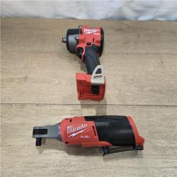 AS-IS Milwaukee FUEL 18V Cordless Mid Torque 1/2 in. Impact Wrench w/ M12 FUEL 3/8 in. Ratchet Combo Kit